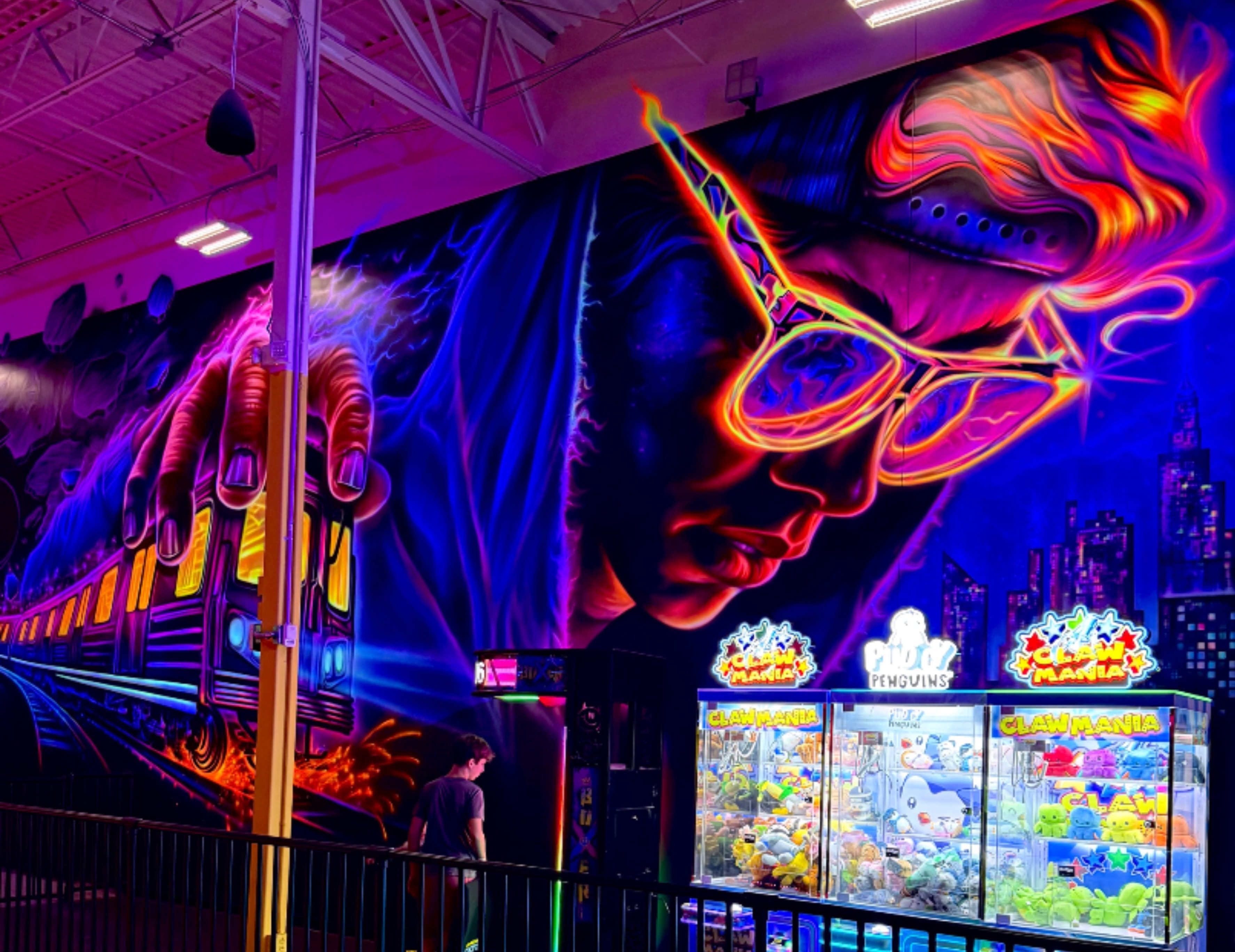 Slick City Action Park — custom blacklight murals by Jody Barrilleaux